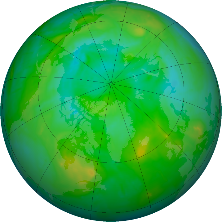 Arctic ozone map for 07 August 2010